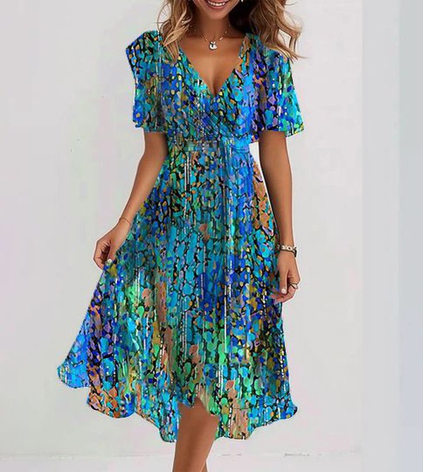 Chelsea | Flutter Sleeve Abstract Print Dress